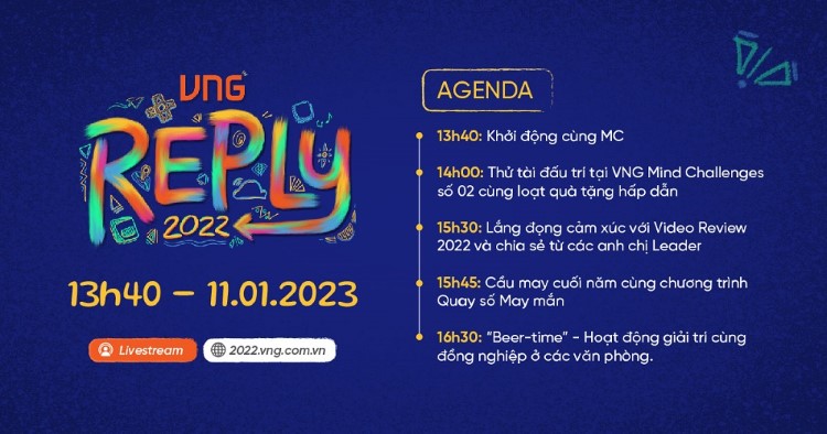 Agenda sự kiện VNG REPLY 2022